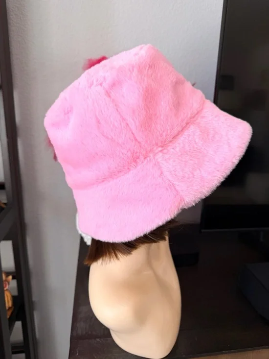 Hello Kitty Plush Pink Bucket Hat with Embroidered Hello Kitty - Picture 6 of 13